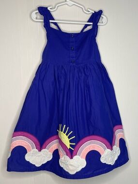 Gymboree Iris Blue Criss-Cross Strap Rainbow Sun Applique Sundress 5